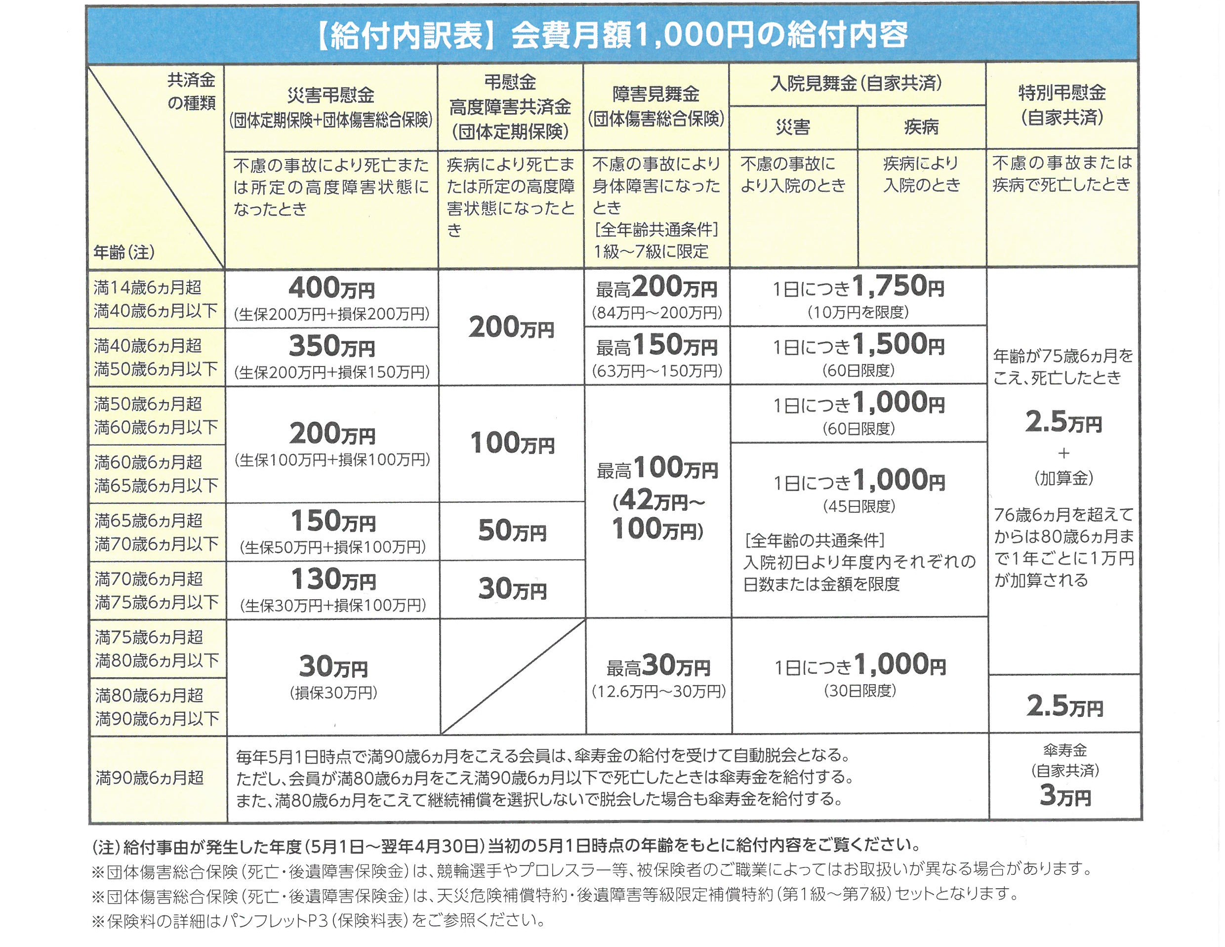 給付内訳表
